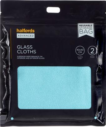 Halfords Advanced Pack of 2 Glass Cloths