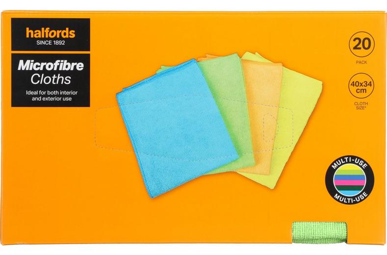 Halfords Box of 20 Microfibre Cloths Halfords Box of 20 Microfibre Cloths