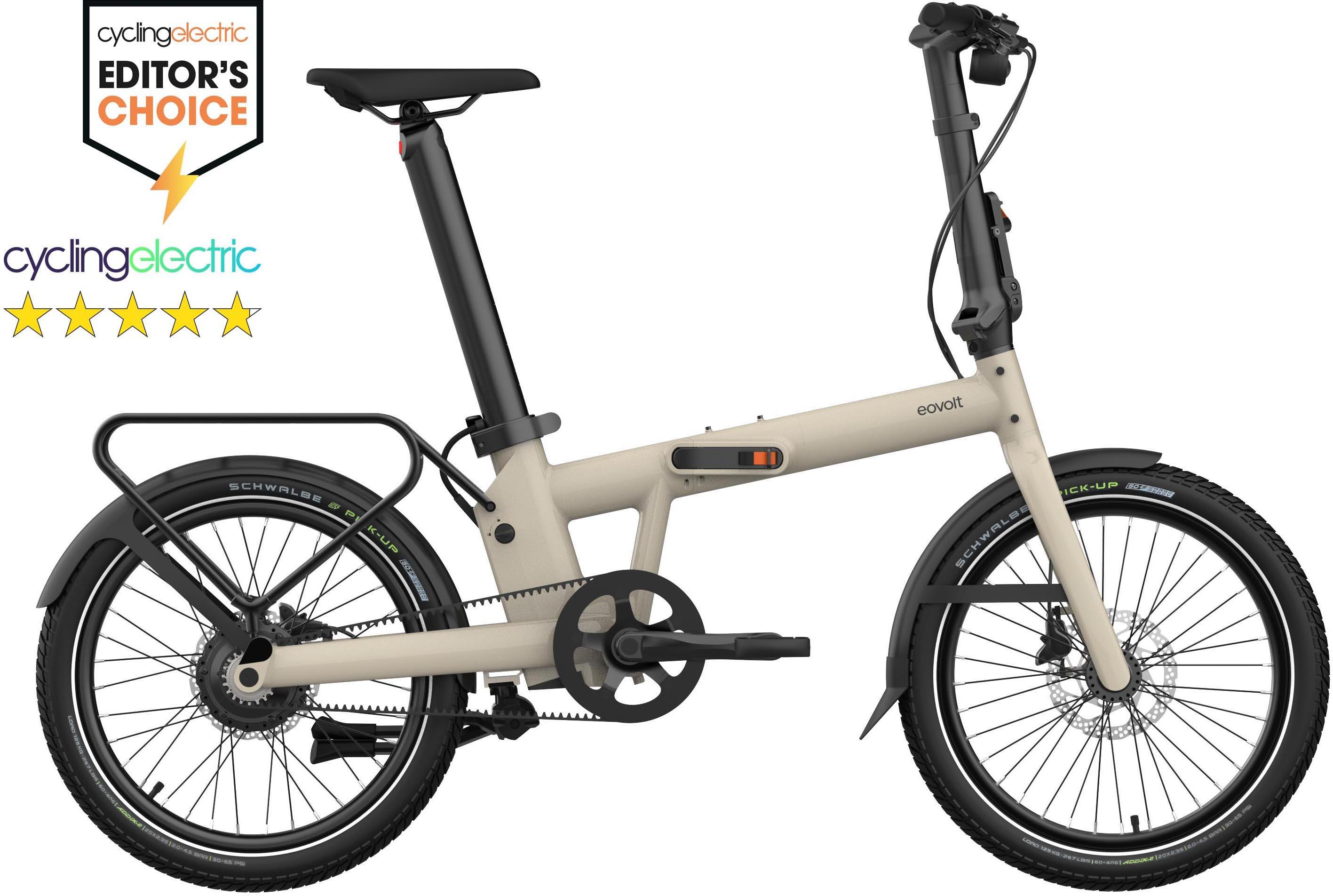 Refurbished - Eovolt Afternoon Pro Folding Electric Bike, 20" Wheel - Taupe