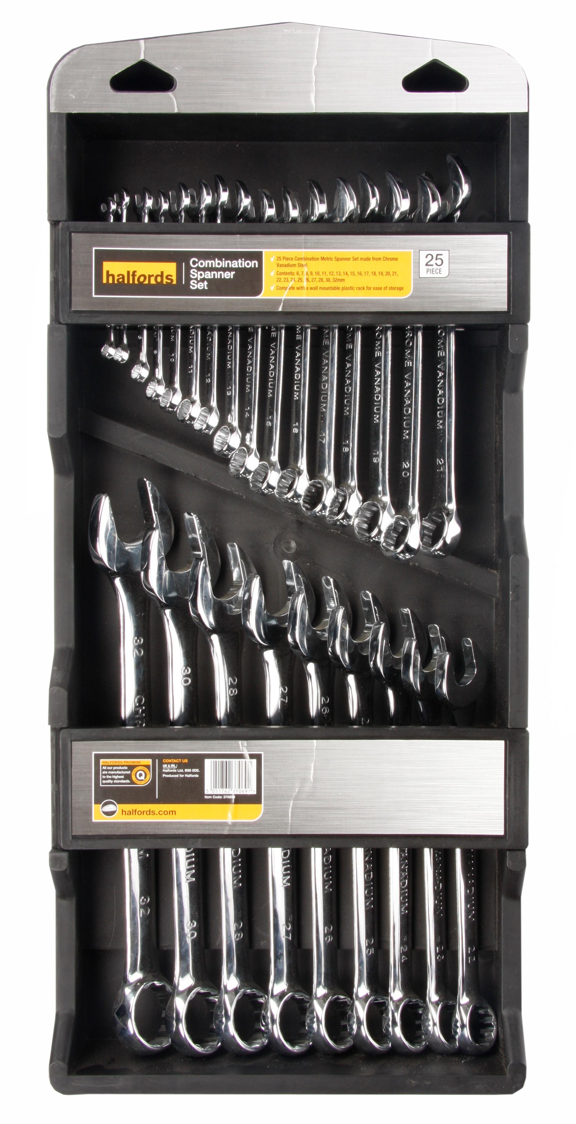 Halfords 25 Piece Combination Spanner Set