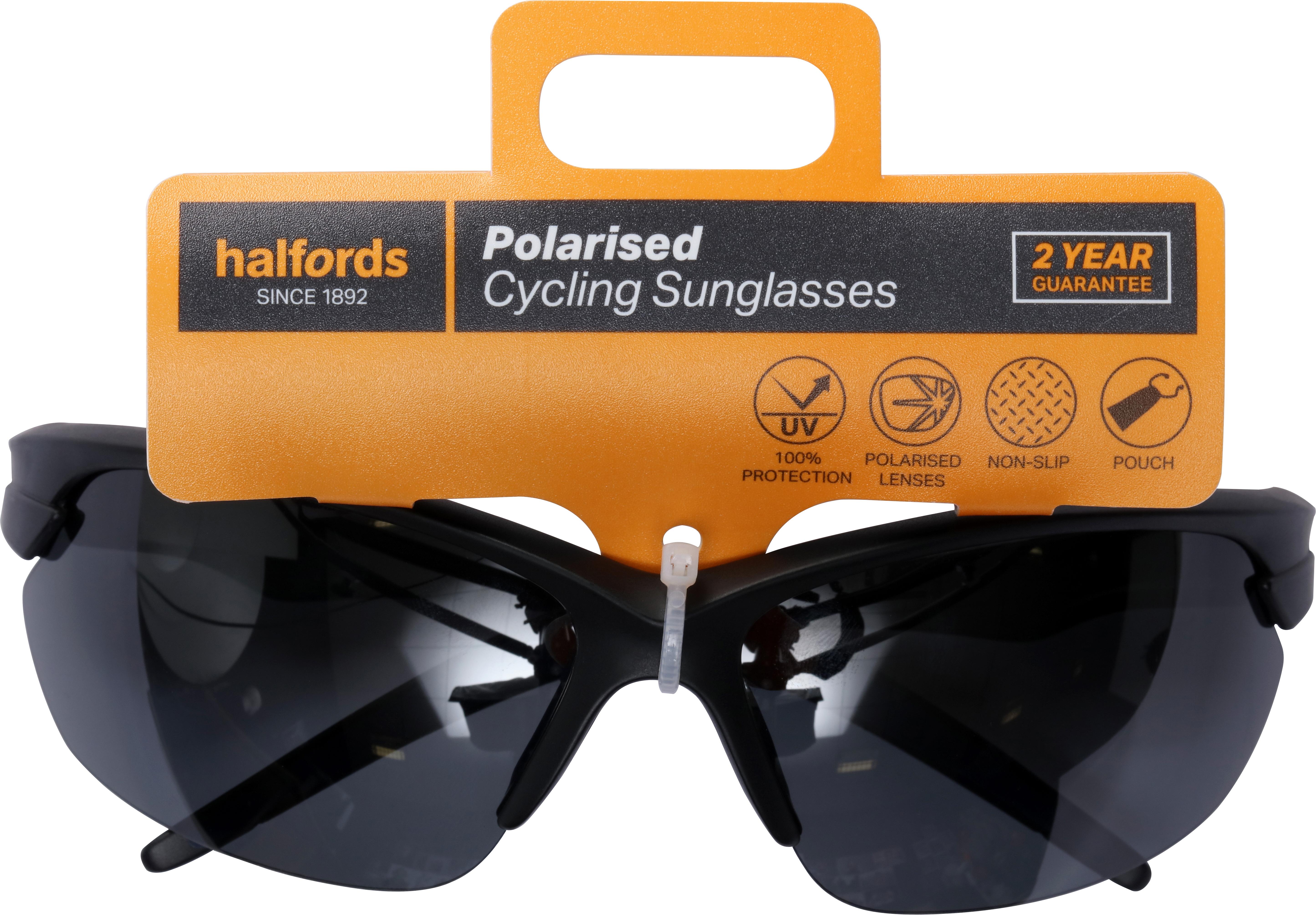 Halfords Half Frame Polarised Sunglasses - Black