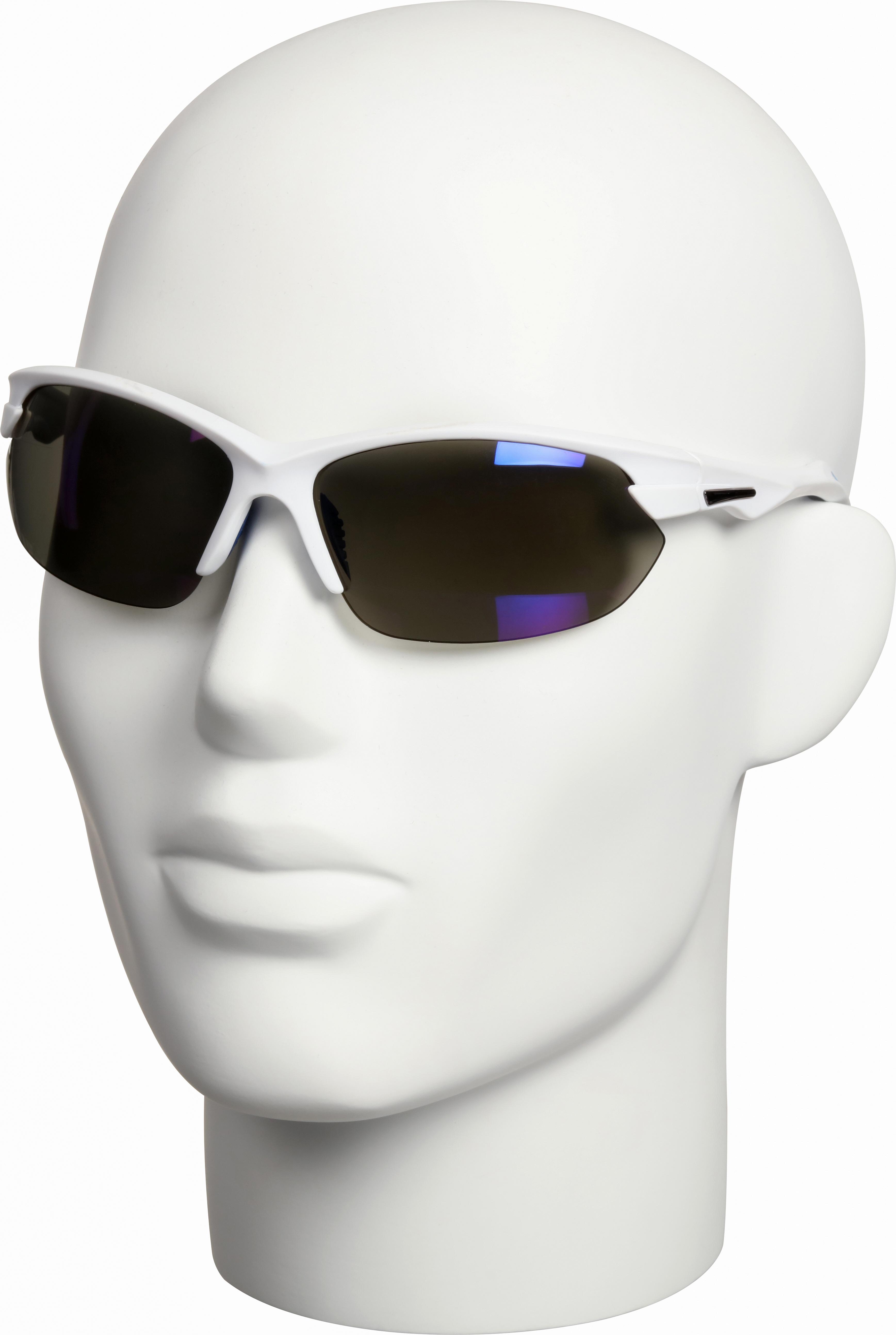 Halfords Half Frame Polarised Sunglasses - White and Blue