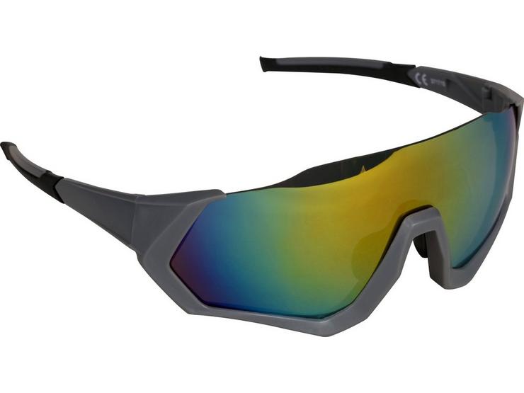 Halfords Goggle Style  Half Frame Sunglasses - Grey and Rainbow