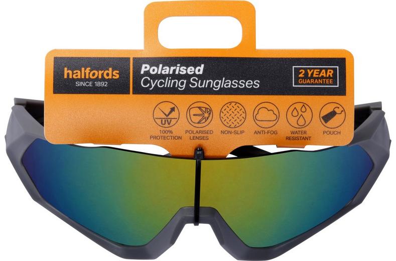 Halfords Goggle Style Half Frame Sunglasses - Grey and Rainbow Halfords Goggle Style Half Frame Sunglasses - Grey and Rainbow