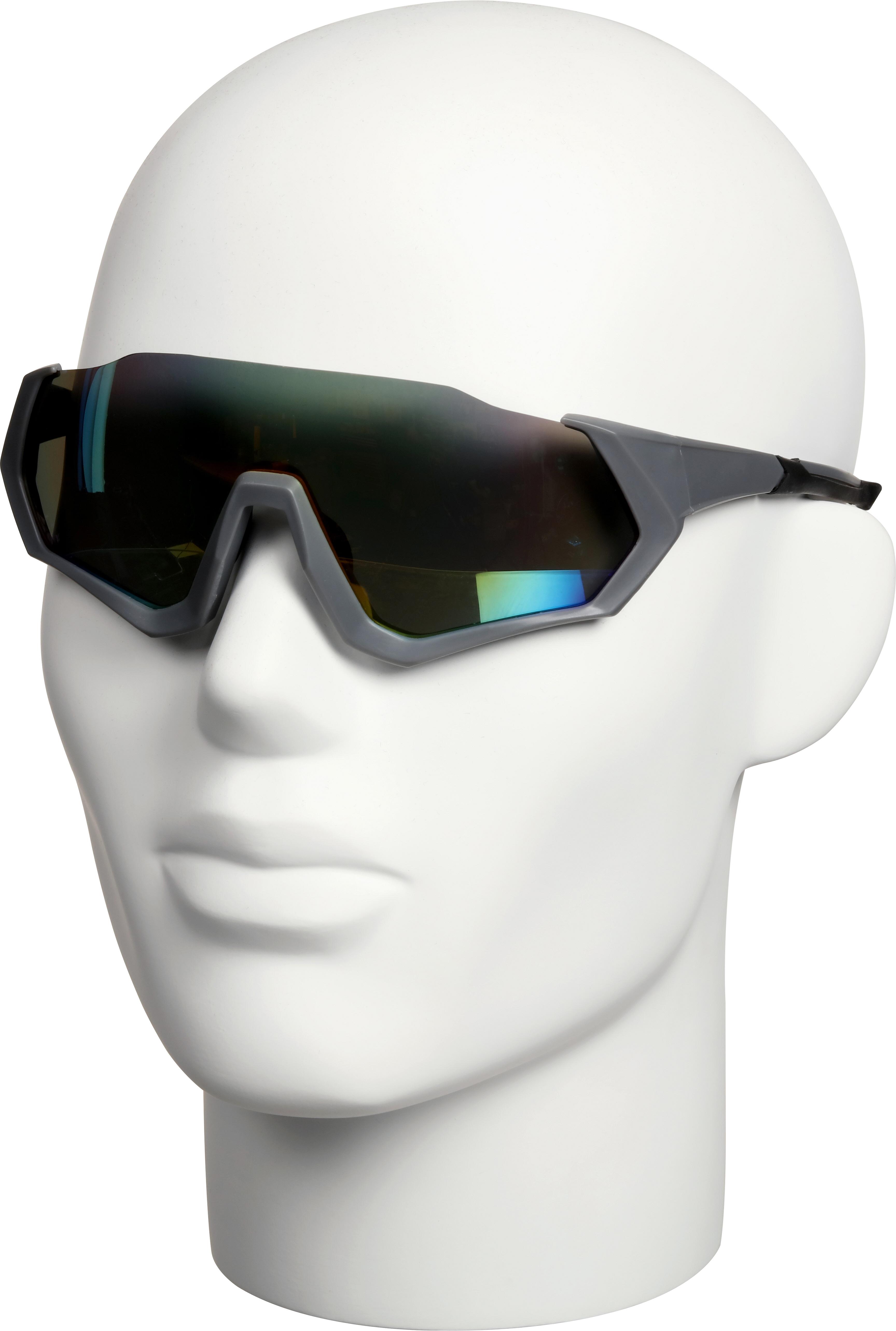 Halfords Goggle Style  Half Frame Sunglasses - Grey and Rainbow