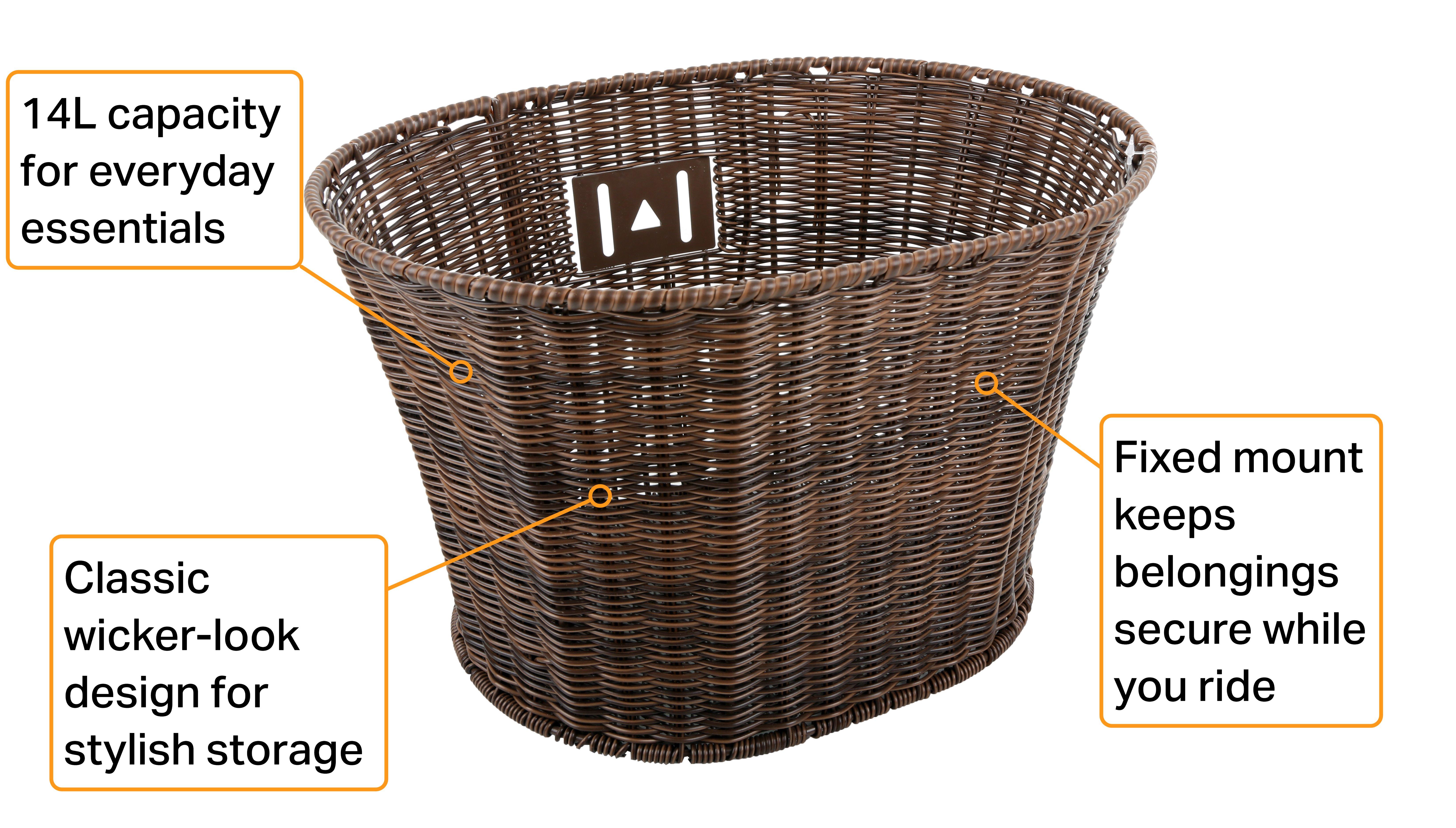 Pendleton Wicker Style Front Basket