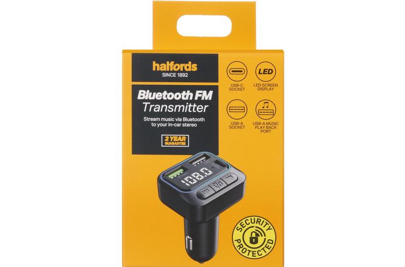 Halfords FM Transmitter with USB A & USB C Halfords FM Transmitter with USB A & USB C
