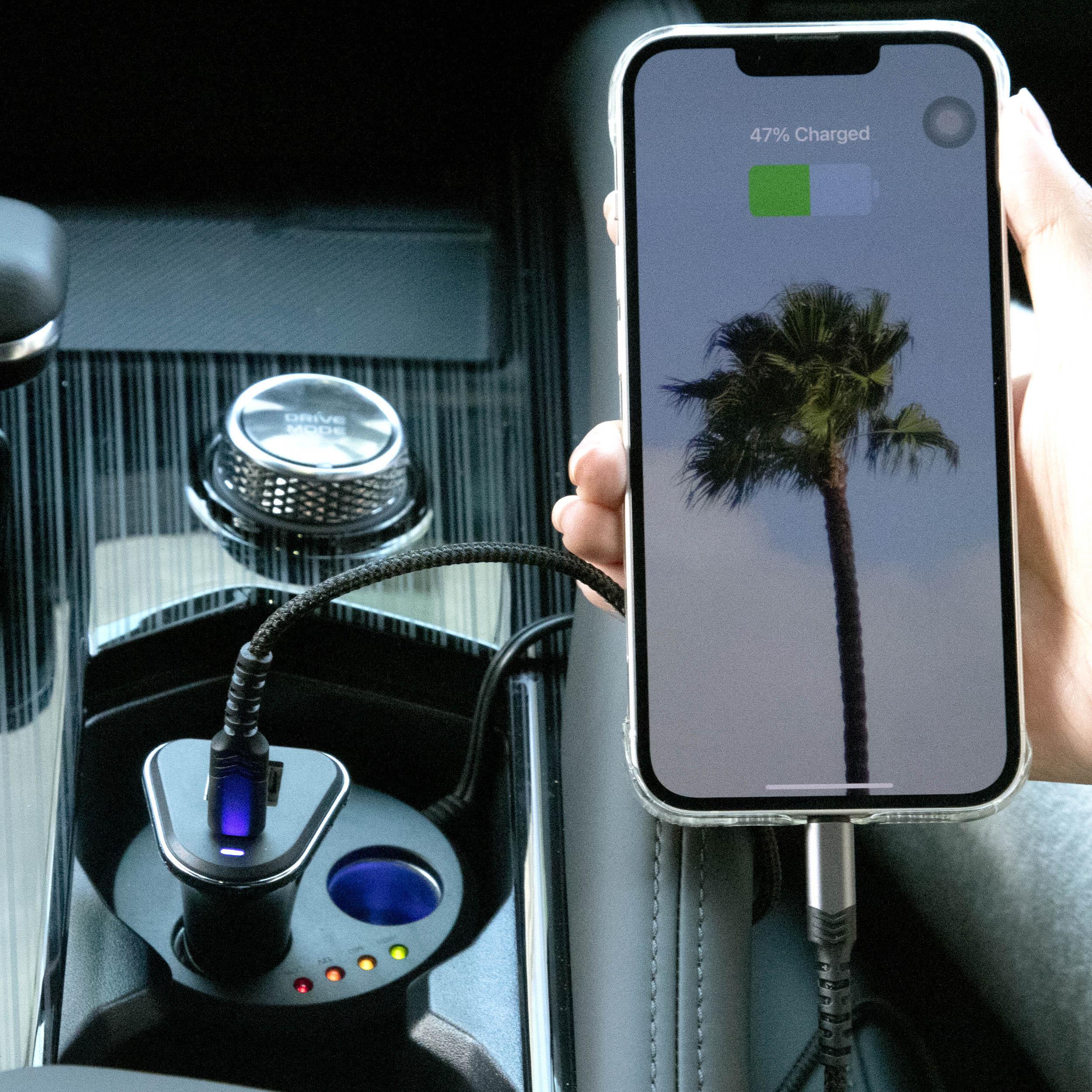 Halfords Dual USB-A and USB-C In-Car Charger