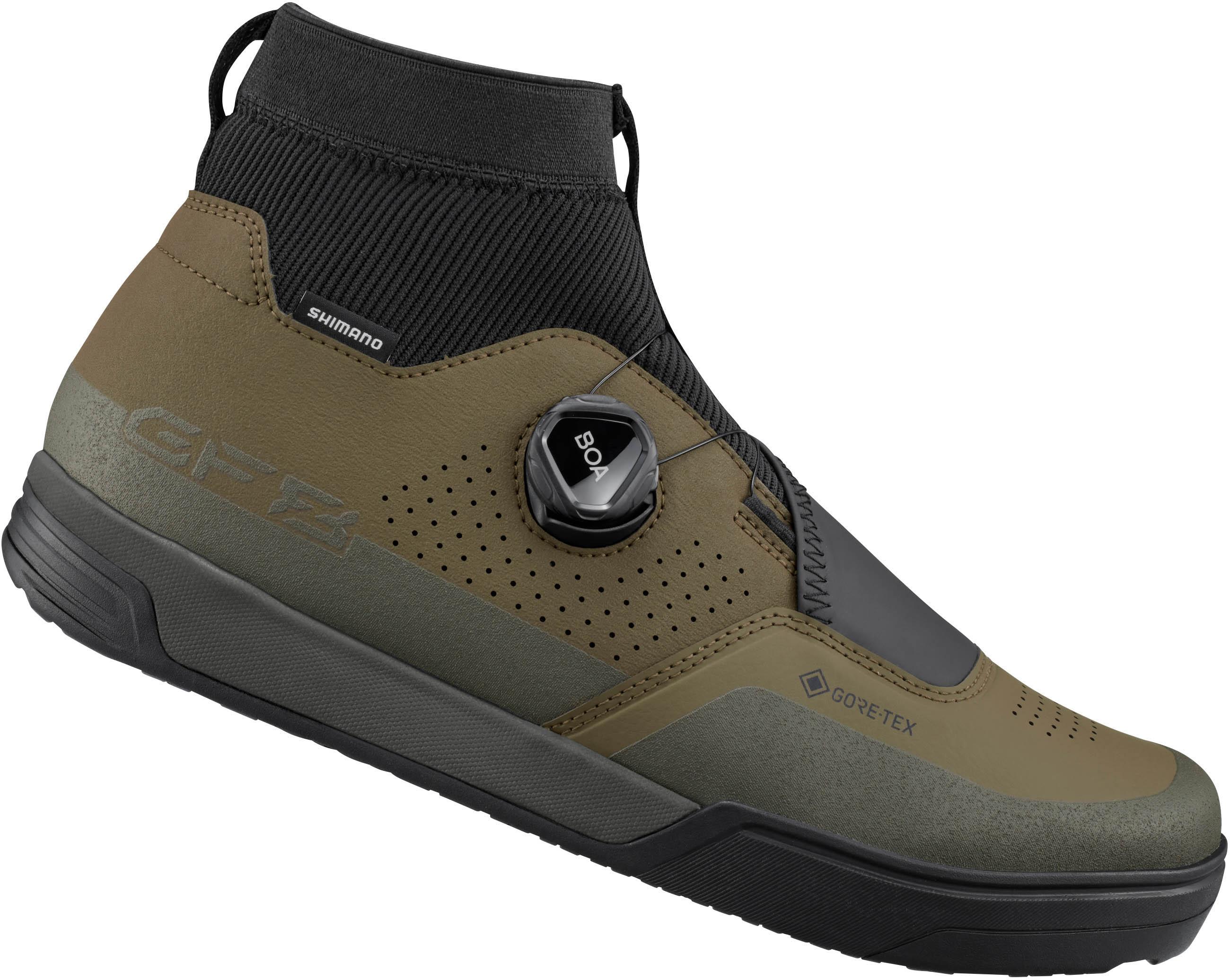 Halfords Shimano GF800 GORE-TEX Flat Pedal MTB Shoes, Khaki, 41 | Extra 8% off for BC Members