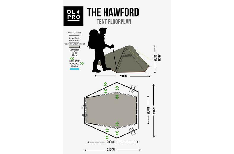 Hawford Lightweight 2 Person Tent (Ripstop) (Pioneer) Hawford Lightweight 2 Person Tent (Ripstop) (Pioneer)