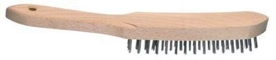 Scratch brush w/t wooden handle steel wire 5 rows