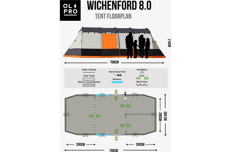 Wichenford 8.0 - 8 Person Tent (Ripstop) 2024 Wichenford 8.0 - 8 Person Tent (Ripstop) 2024