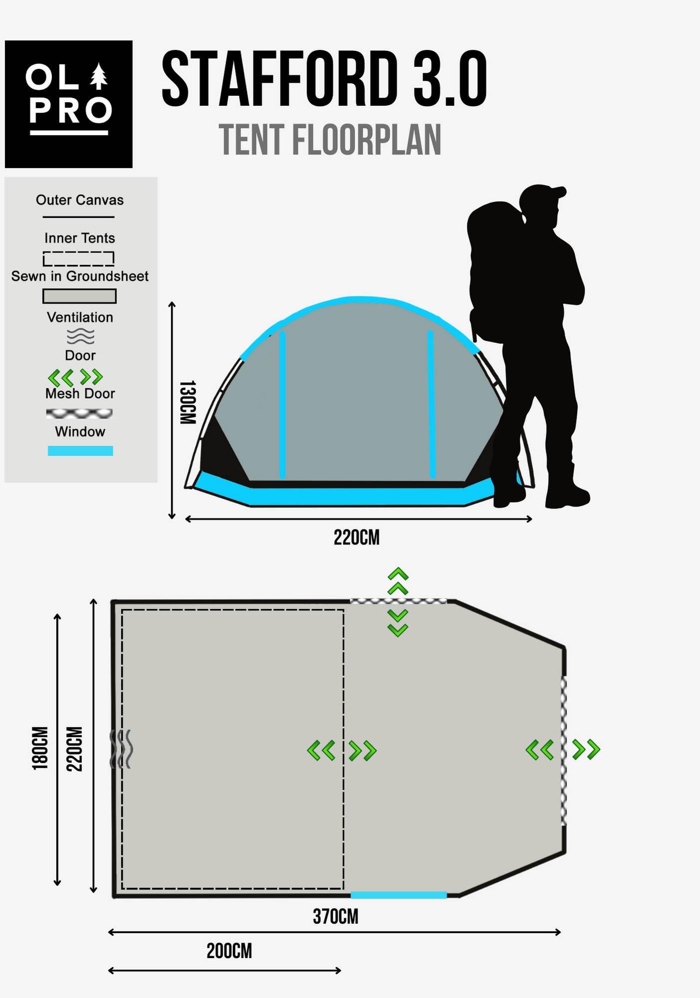 The Stafford 3 Person Tent