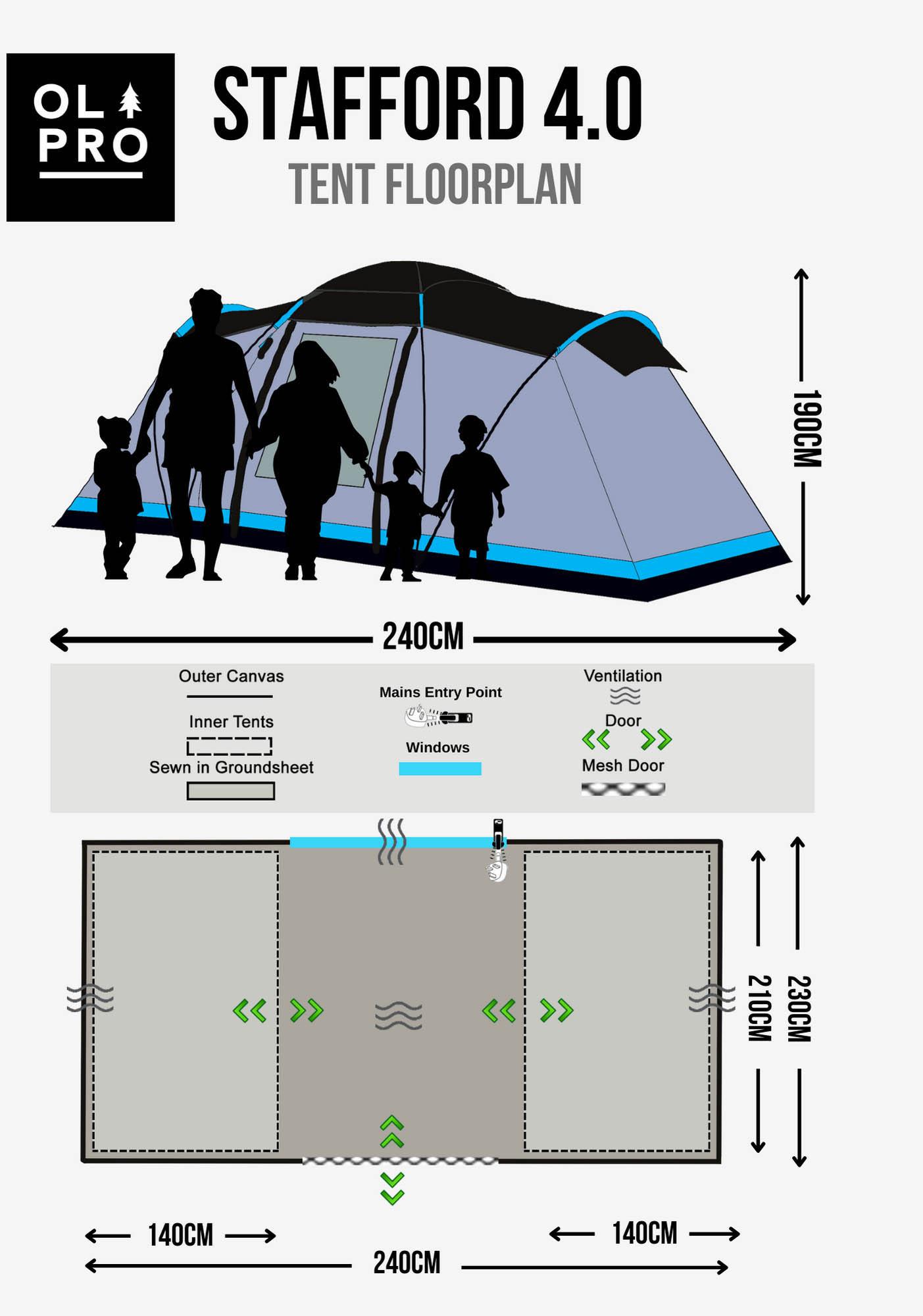 The Stafford 4 Person Tent