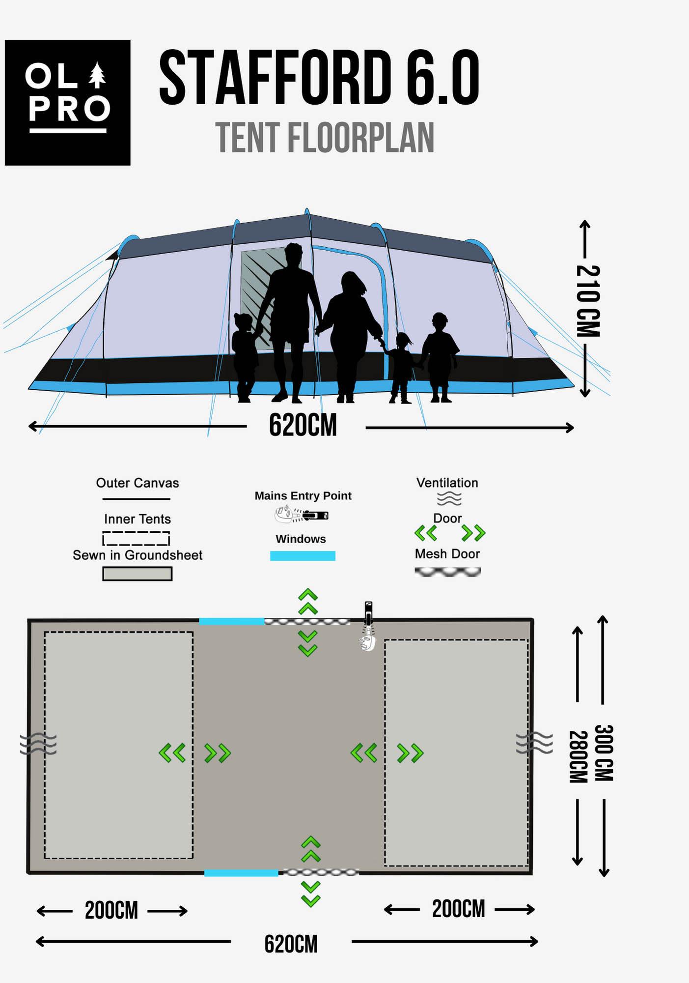 The Stafford 6 Person Tent