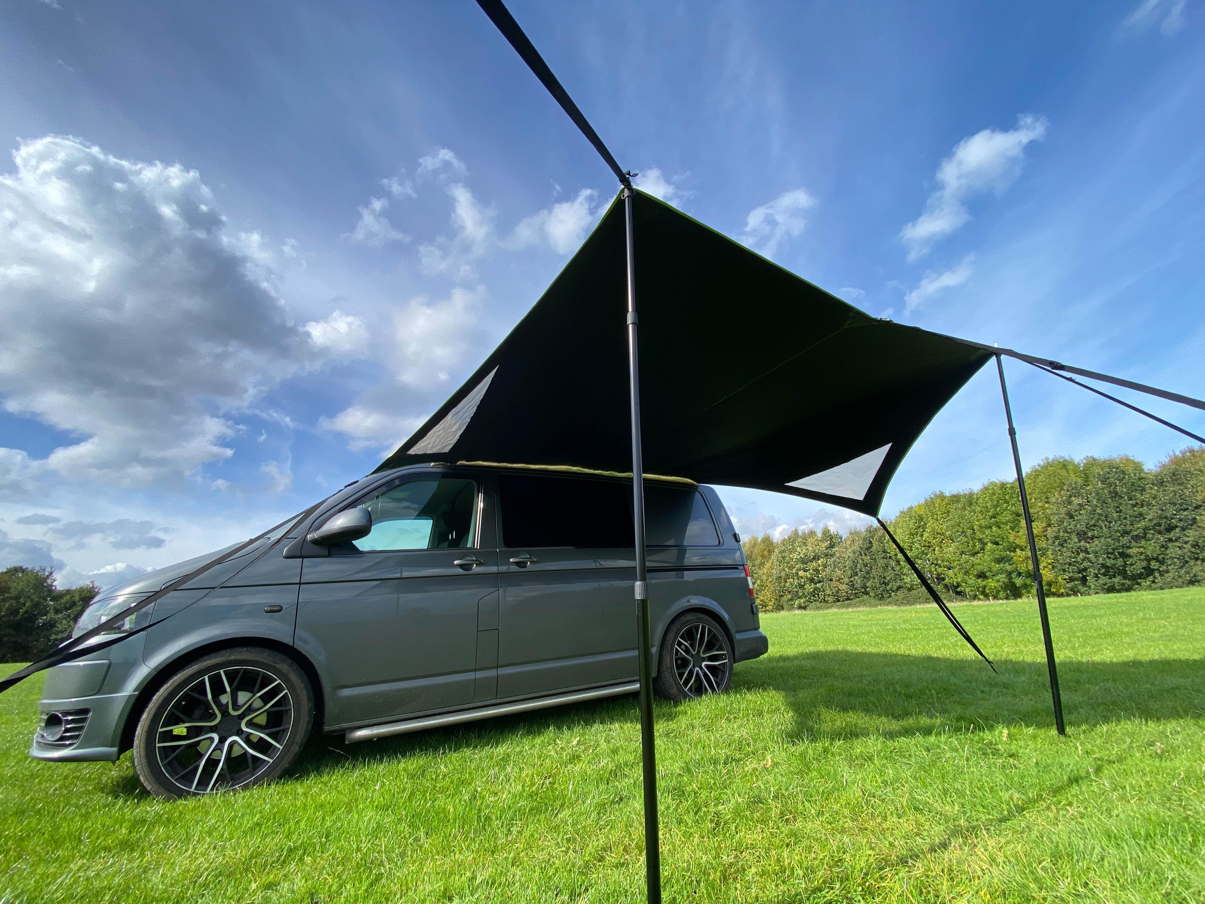 Modern Shade Canopy (Charcoal & Lime)