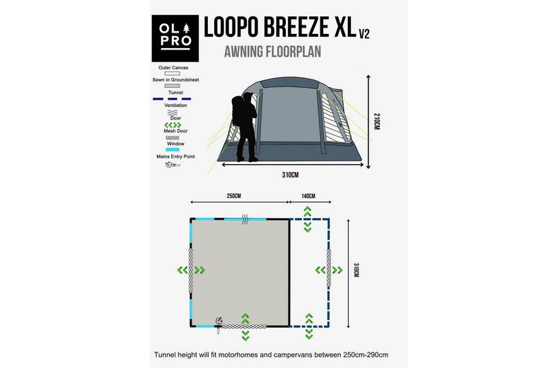 Loopo Breeze XL v2 Motorhome Awning ( Grey) Loopo Breeze XL v2 Motorhome Awning ( Grey)