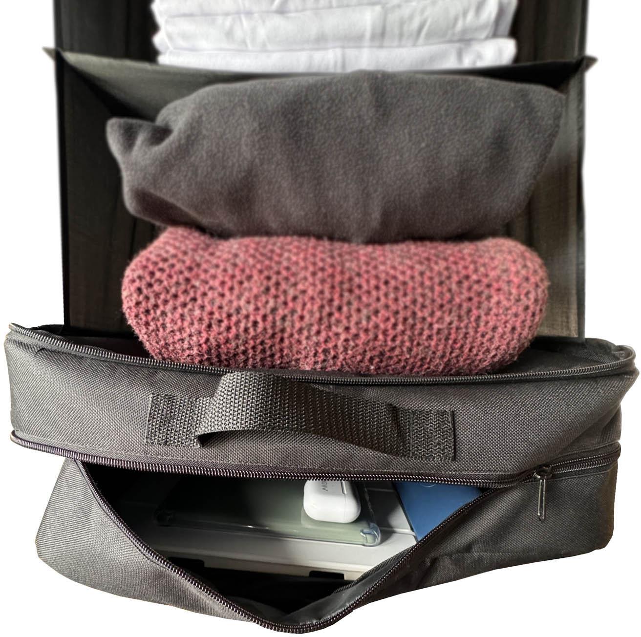 Camping Organiser with Shelves and Storage Bag