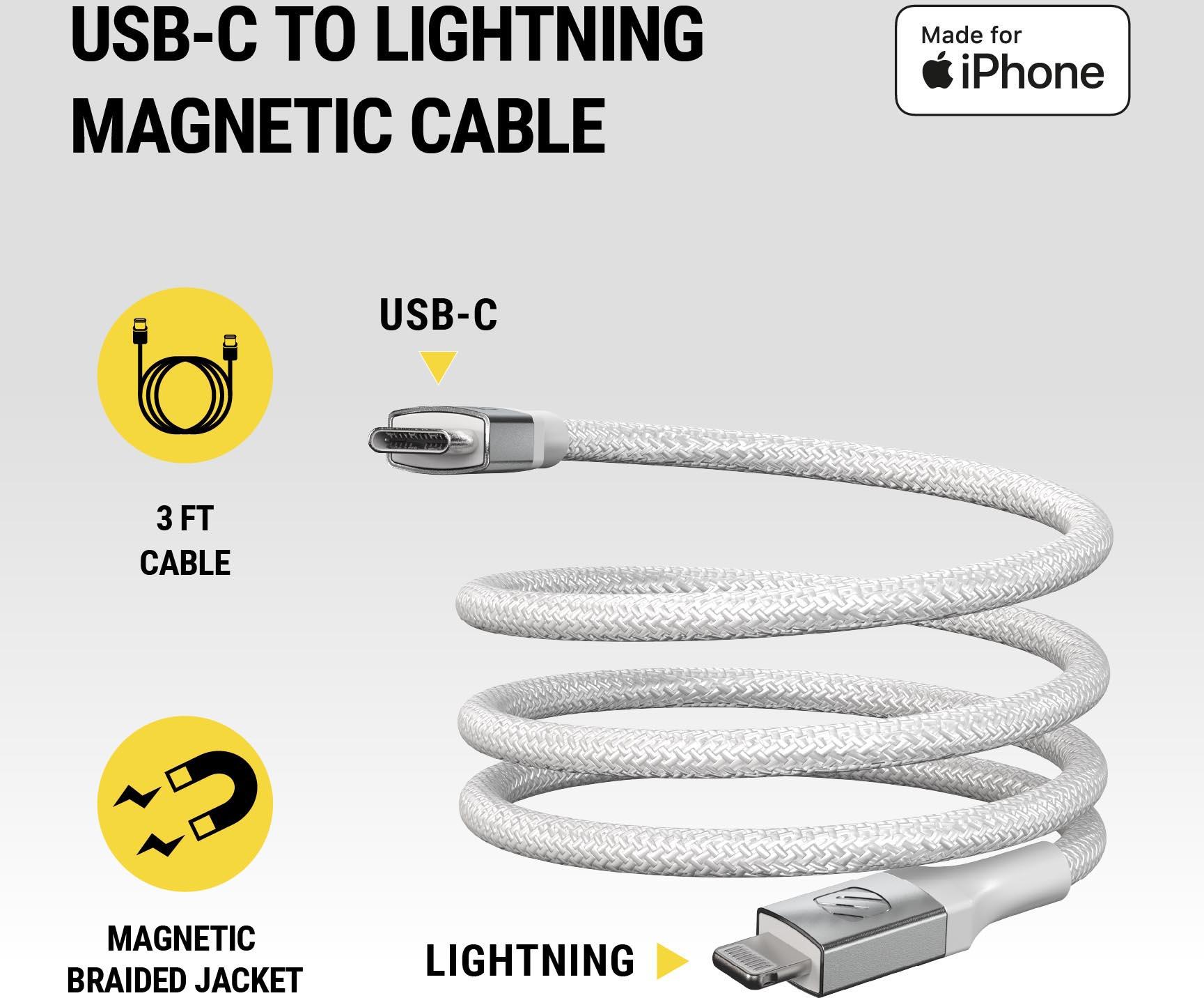 Scosche Magnetic 3ft USB-C  Lightning