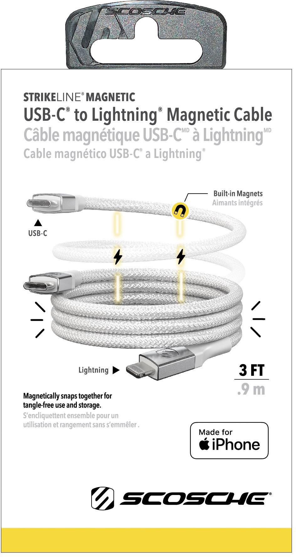 Scosche Magnetic 3ft USB-C  Lightning