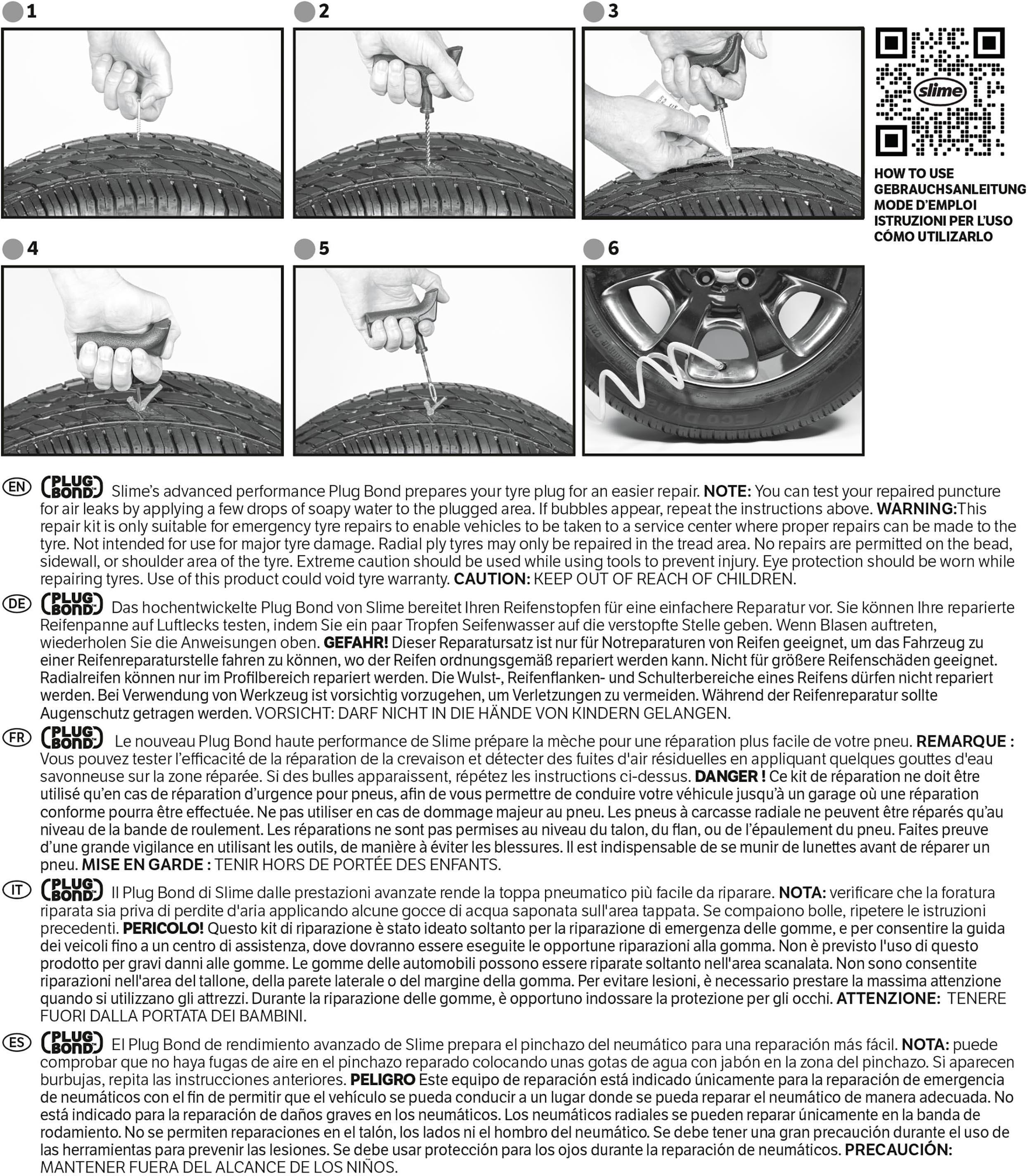 Slime Deluxe Tyre Repair Plug Kit