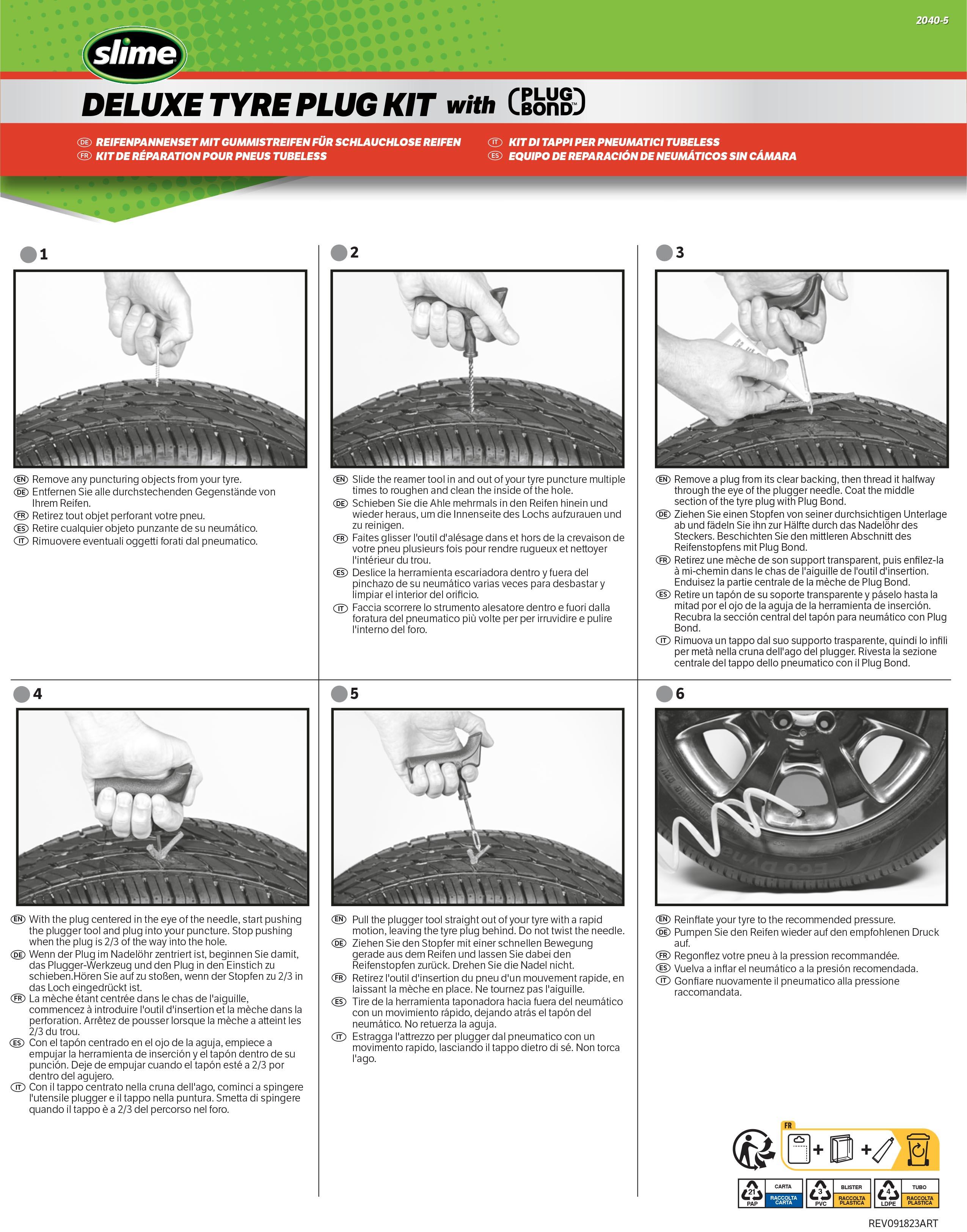 Slime Deluxe Tyre Repair Plug Kit