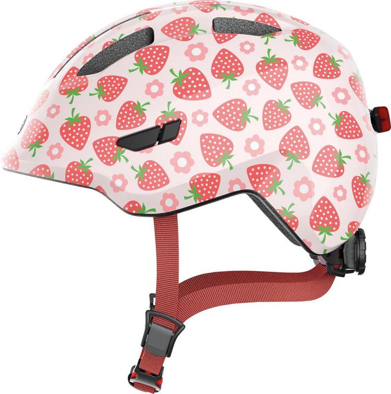 Halfords Abus Smiley 3.0 Led Children's Helmet Rose, Strawberry S | Extra 8% off for BC Members
