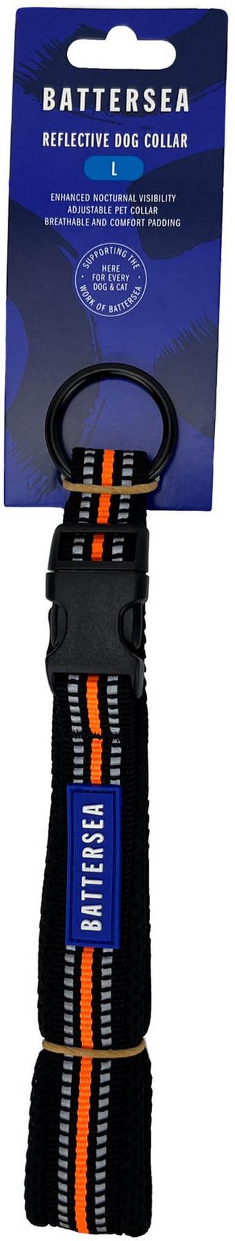 Battersea Reflective Dog Collar Orange L
