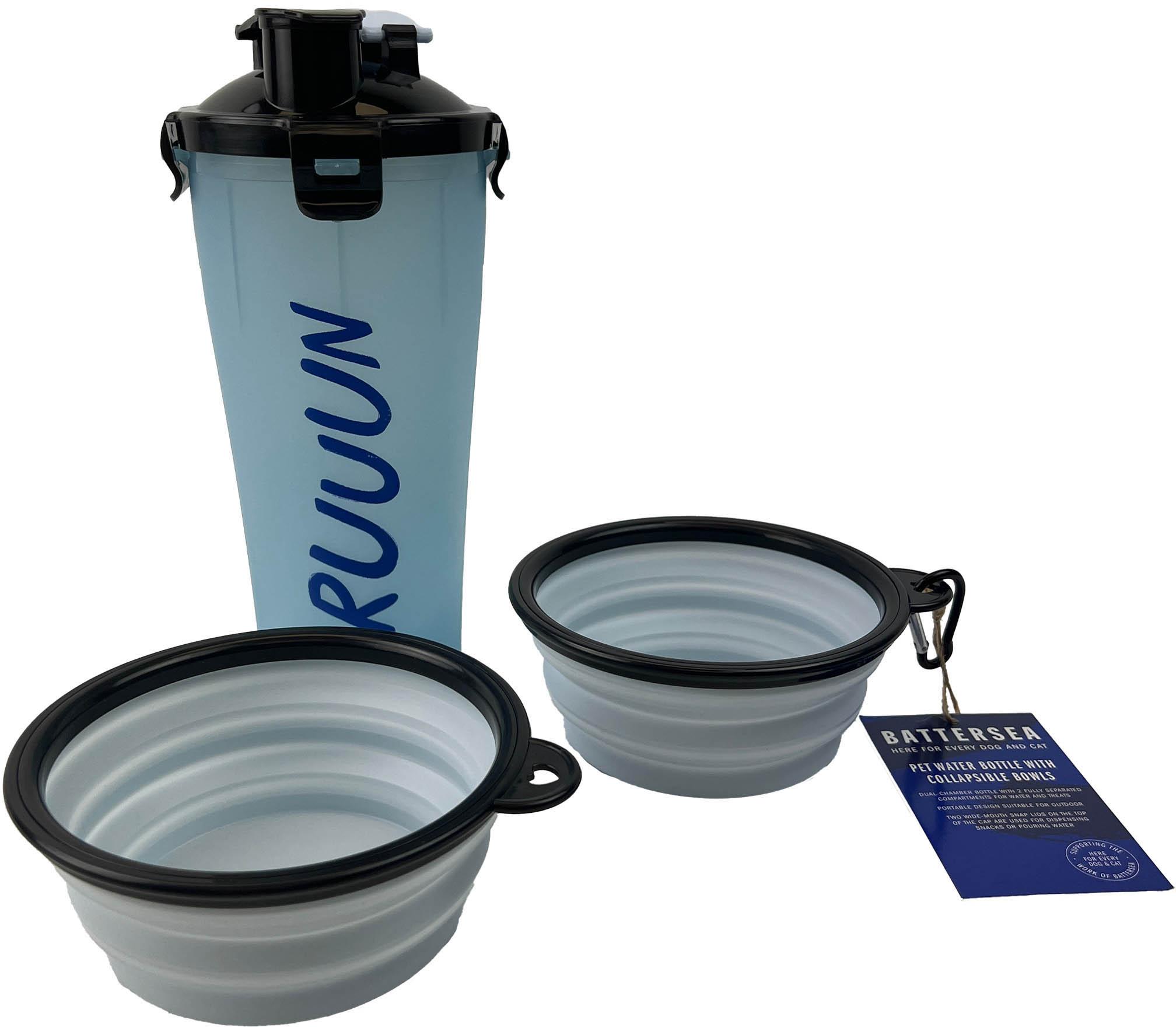 Pet Water Bottle With Collapsible Bowls