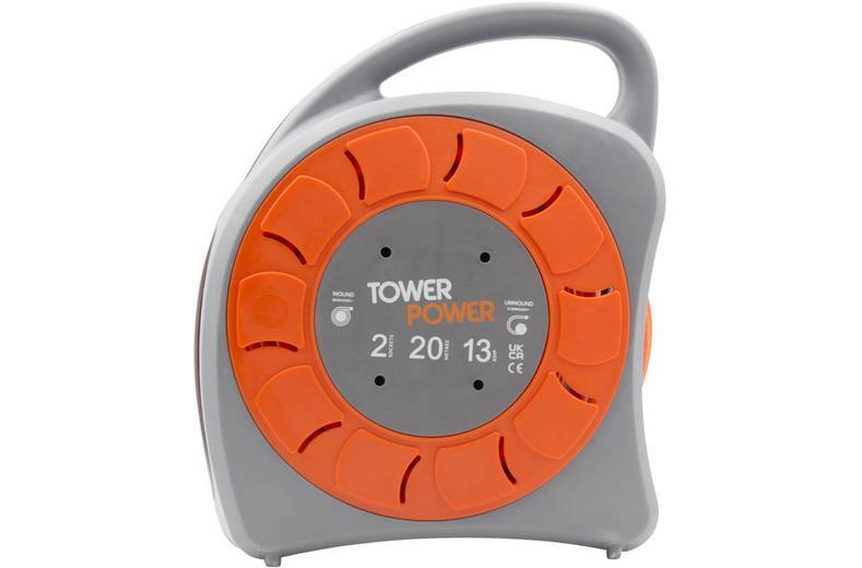 Tower 2 Socket 20 Metre 13 Amp IP54 Cable Reel Case Tower 2 Socket 20 Metre 13 Amp IP54 Cable Reel Case