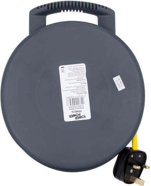 Tower 4 Socket 5 Metre 13 Amp Reel Pro Cassette
