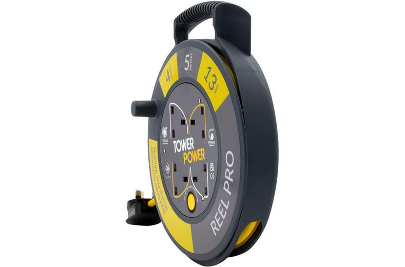 Tower 4 Socket 5 Metre 13 Amp Reel Pro Cassette Tower 4 Socket 5 Metre 13 Amp Reel Pro Cassette