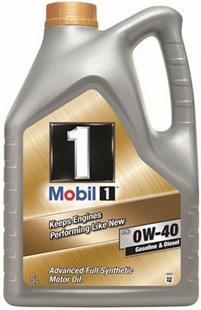Mobil 1 Fully Synthetic 0W40 Engine Oil 5L