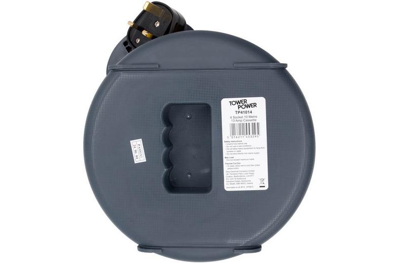 Tower 4 Socket 10 Metre 13 Amp Reel Pro Cassette Tower 4 Socket 10 Metre 13 Amp Reel Pro Cassette