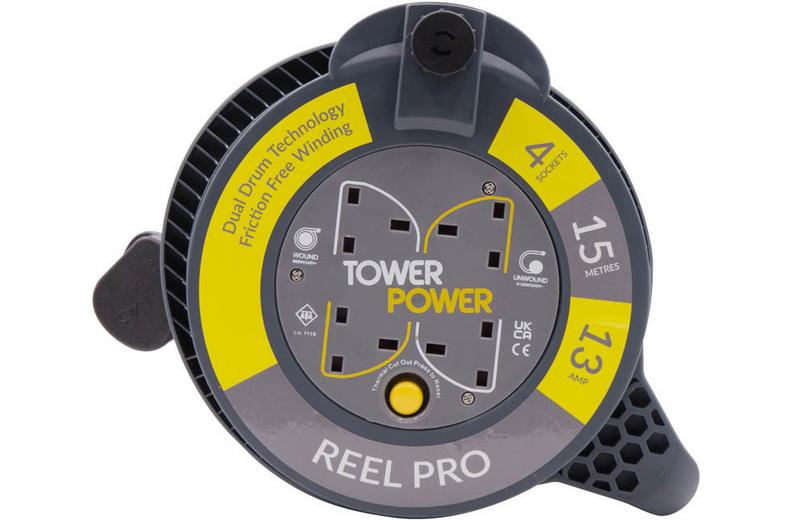Tower 4 Socket 15 Metre 13 Amp Reel Pro Case Tower 4 Socket 15 Metre 13 Amp Reel Pro Case