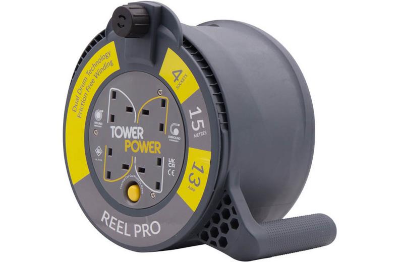 Tower 4 Socket 15 Metre 13 Amp Reel Pro Case Tower 4 Socket 15 Metre 13 Amp Reel Pro Case