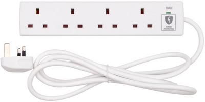 Tower 4 Socket 2 Metre 13 Amp Surge Extension Lead Tower 4 Socket 2 Metre 13 Amp Surge Extension Lead