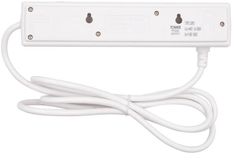 Tower 4 Socket 2 Metre 13 Amp Surge Extension Lead Tower 4 Socket 2 Metre 13 Amp Surge Extension Lead