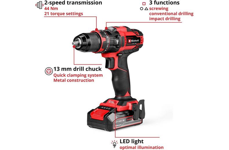 Einhell 18V 44Nm Combi Drill Kit Einhell 18V 44Nm Combi Drill Kit