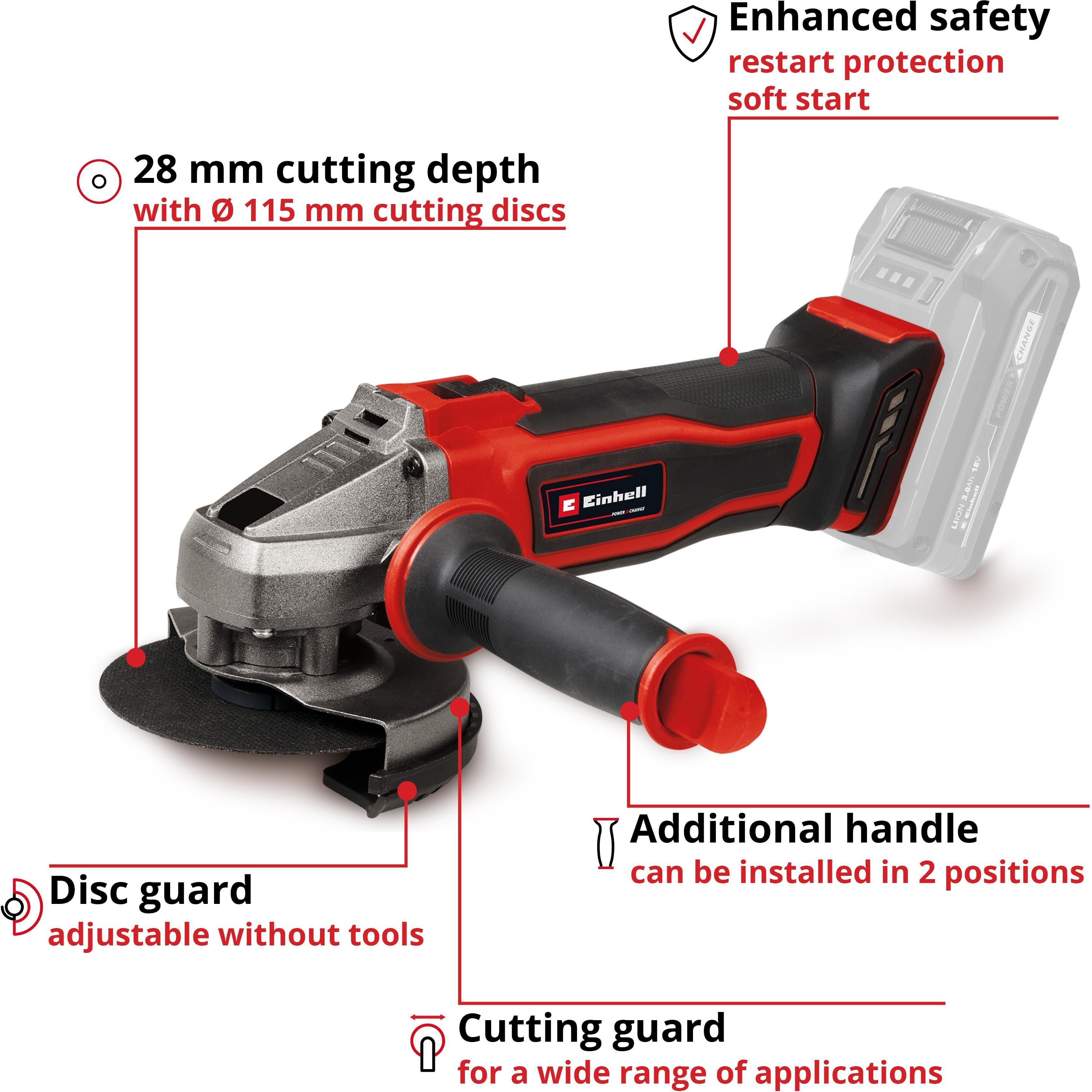 Einhell 18V 115mm Angle Grinder