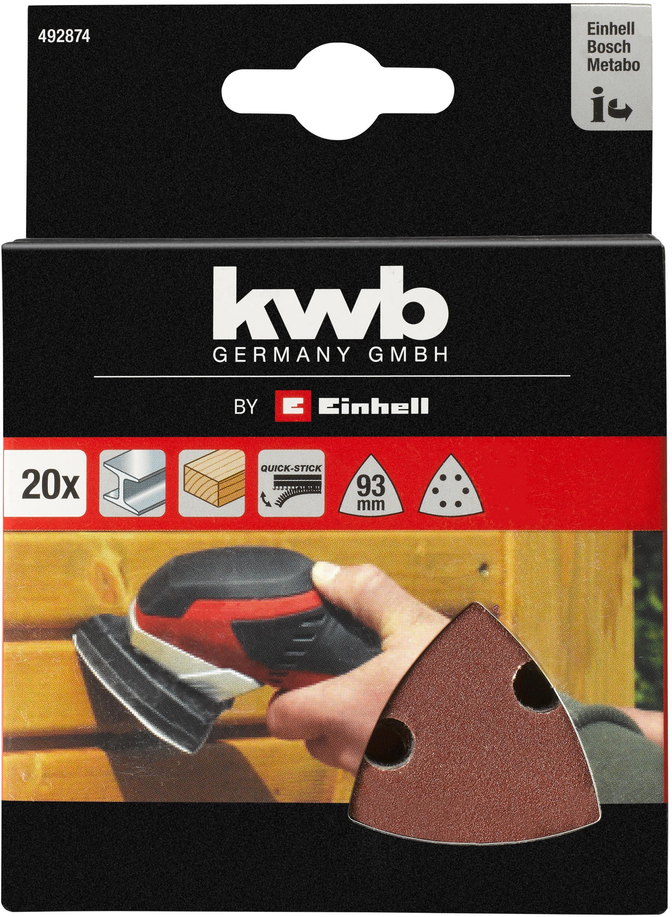 Einhell 20pc 93 x 93mm Sanding Sheet Set