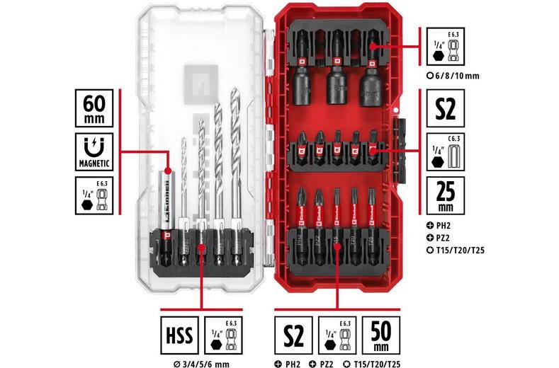 Einhell 18pc Impact Bit & HSS Drill Set Einhell 18pc Impact Bit & HSS Drill Set