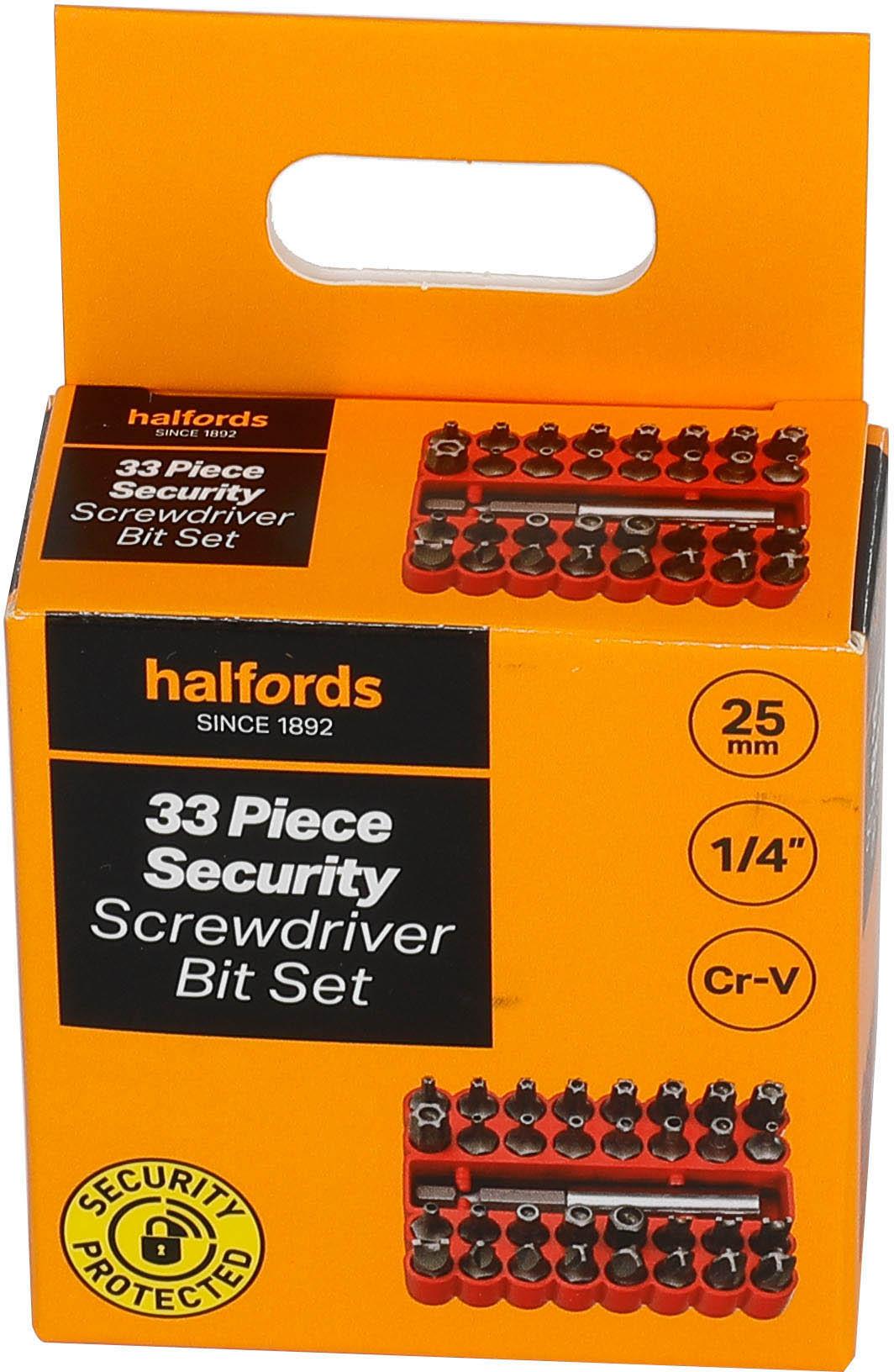 Halfords 33 Pc security sdriver bit set