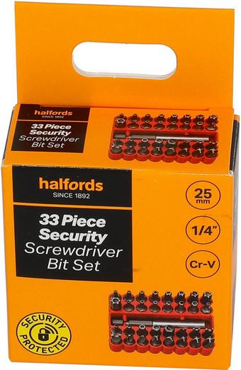 Halfords 33 Pc security sdriver bit set