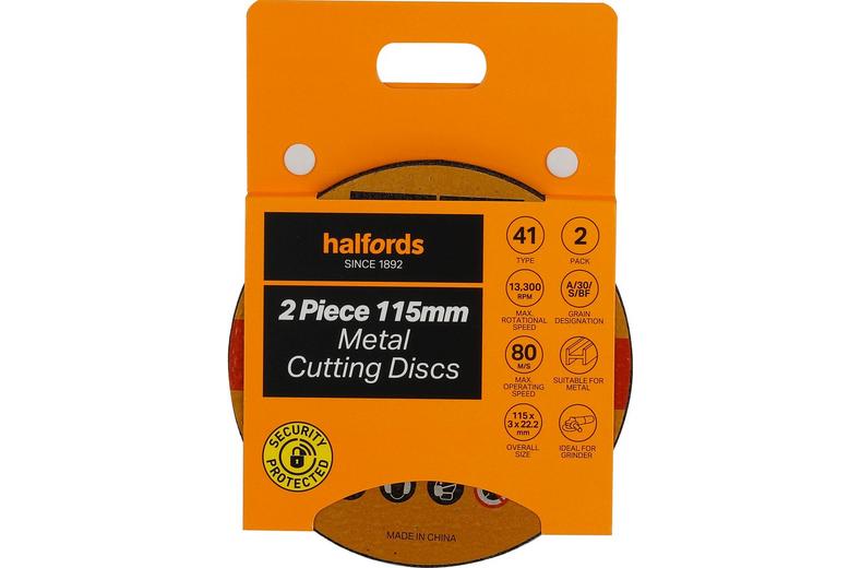 Halfords 2 Pc 115mm metal cut discs set Halfords 2 Pc 115mm metal cut discs set