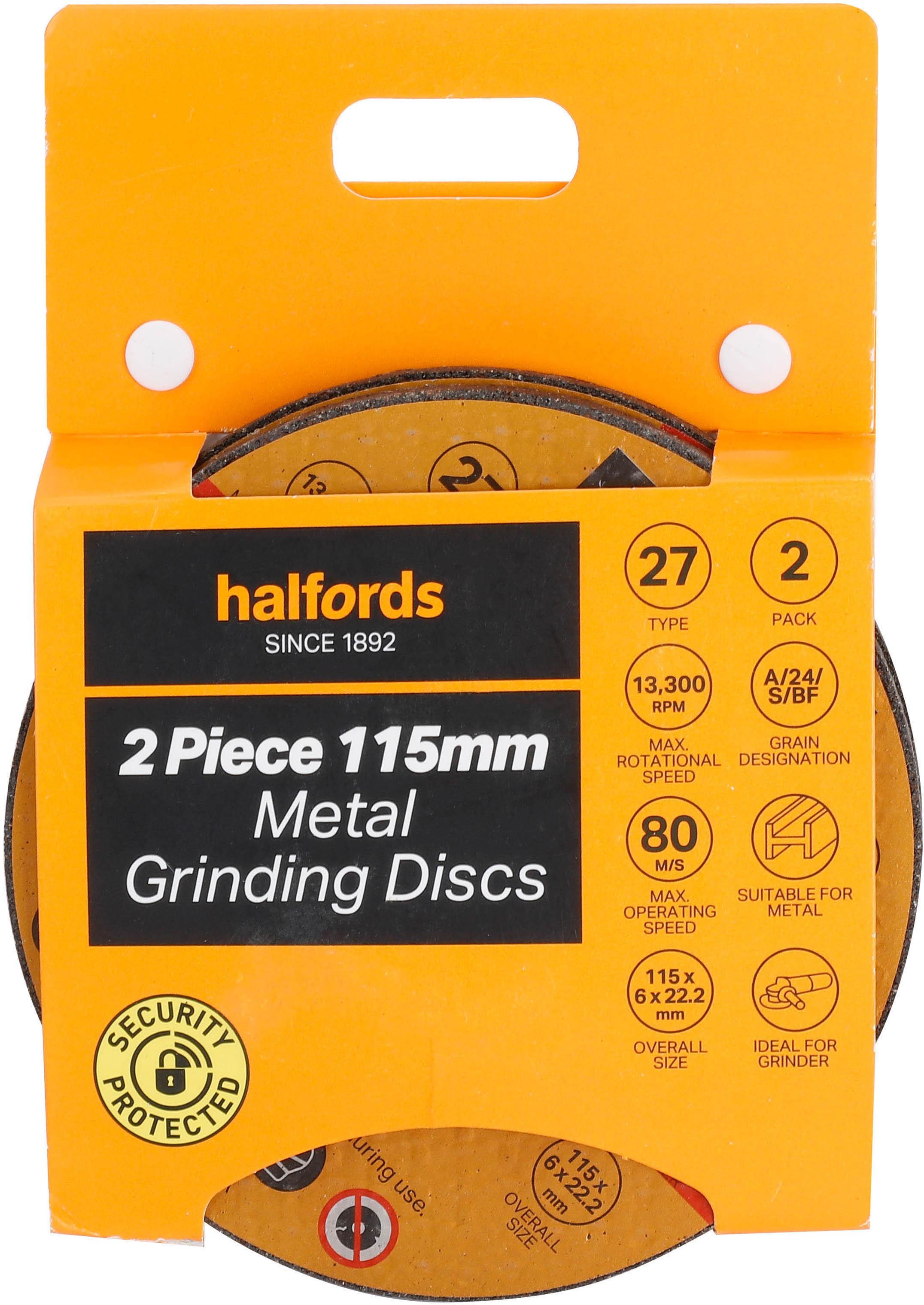 Halfords 2 Pc 115mm metal grind discs