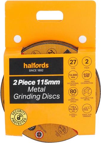 Halfords 2 Pc 115mm metal grind discs