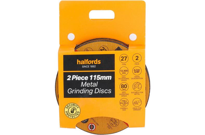 Halfords 2 Pc 115mm metal grind discs Halfords 2 Pc 115mm metal grind discs