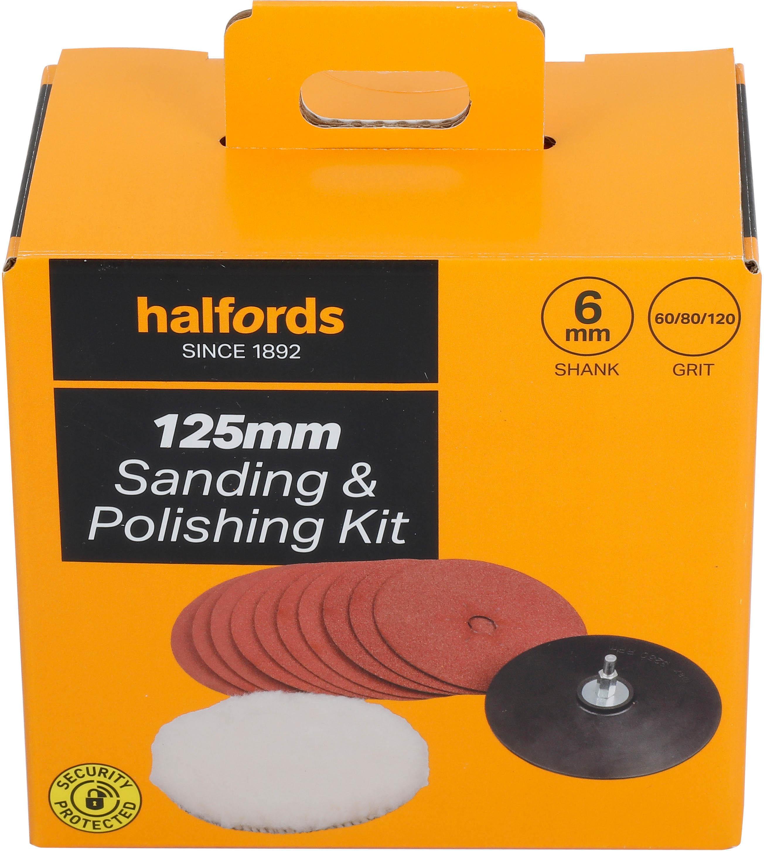 Halfords 125mm sanding and polishing kit