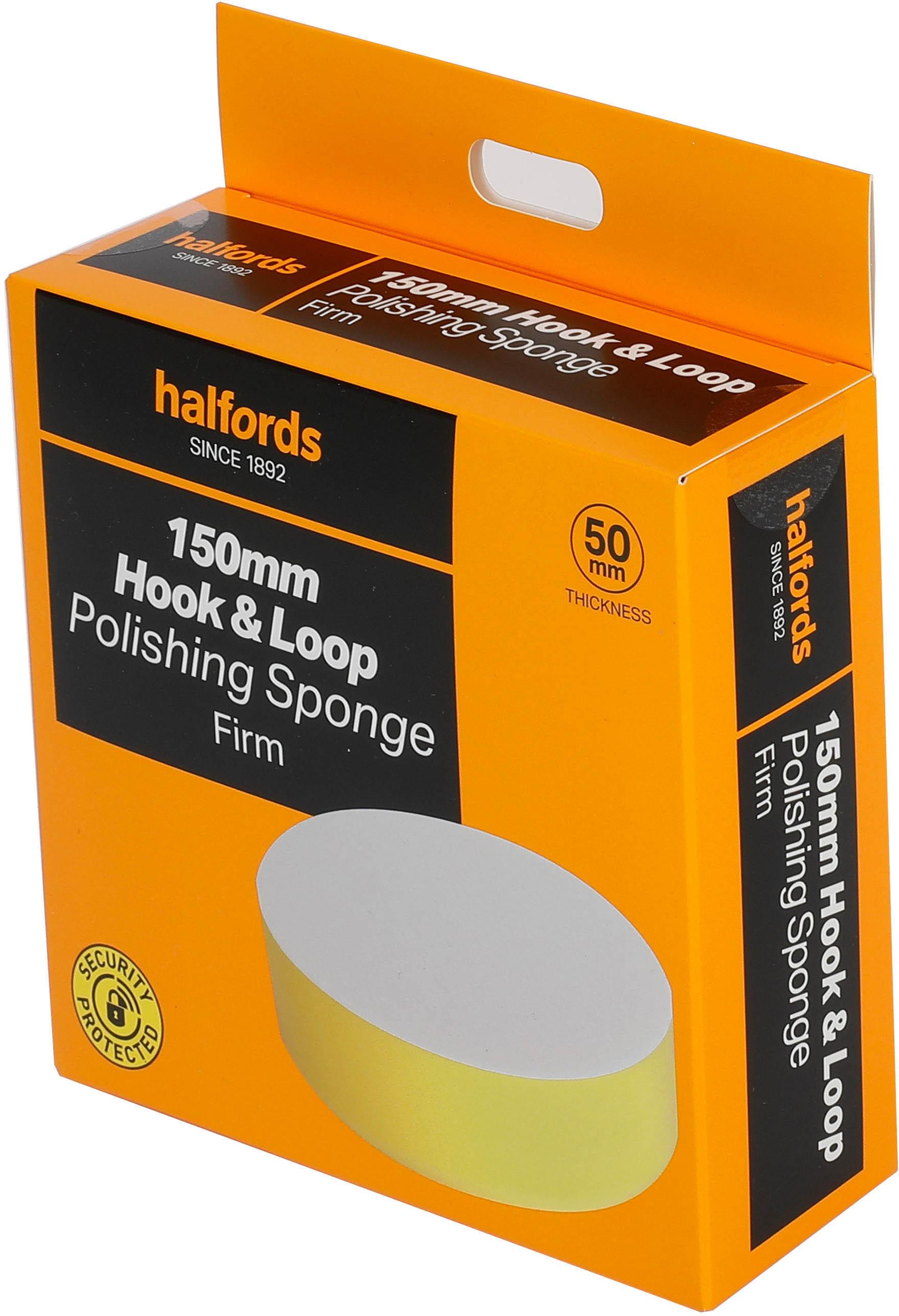 Halfords 150mm hook&loop polishing sponge firm